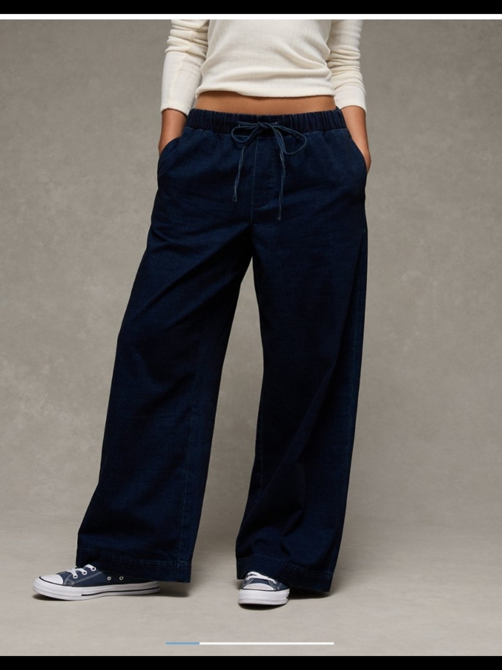 American Eagle Wide Leg Drawstring Jean Soft And Cozy Feel